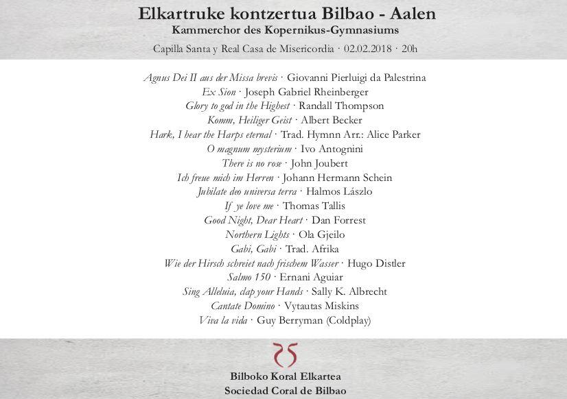 Elkartruke kontzertua Bilbao - Aalen